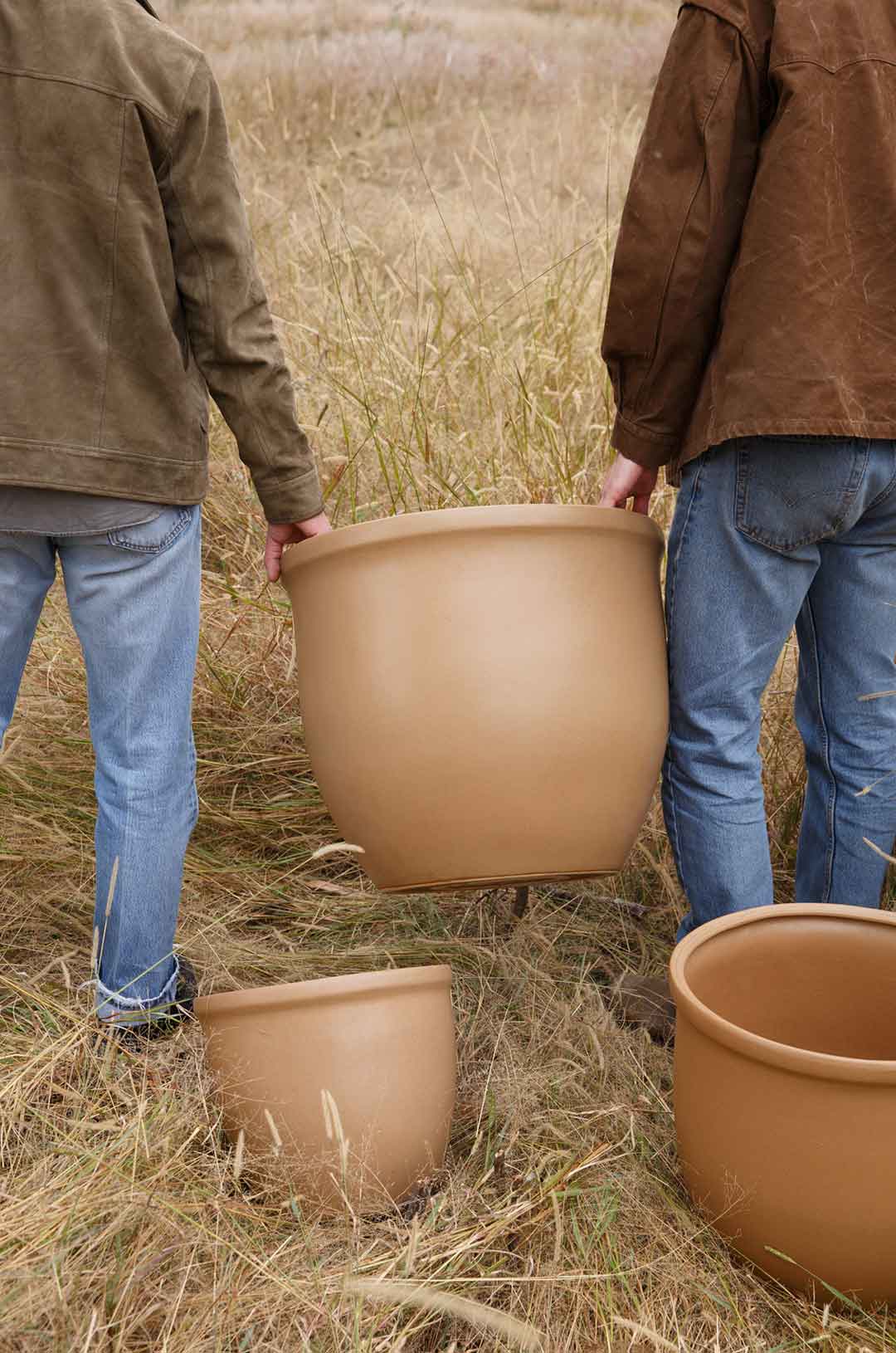 Macetas de Cerámica Color Beige